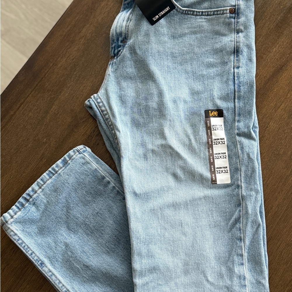 Lee Blue Slim Straight Jeans Timeless Design - Picture 3 of 6